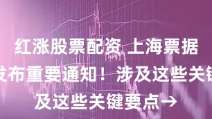 红涨股票配资 上海票据交易所发布重要通知！涉及这些关键要点→